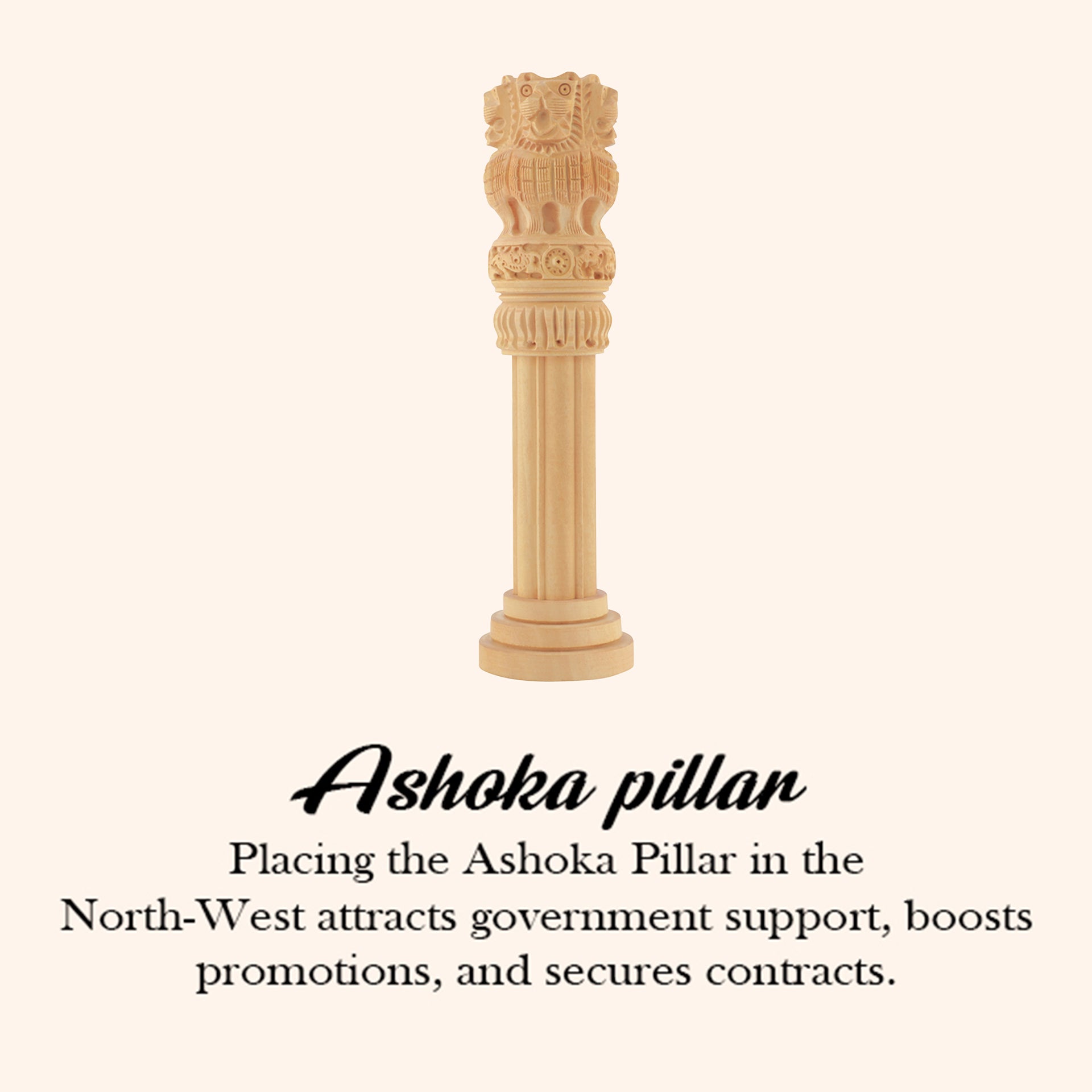 VASTU VARDAN 6 INCH WOODEN ASHOKA PILLAR