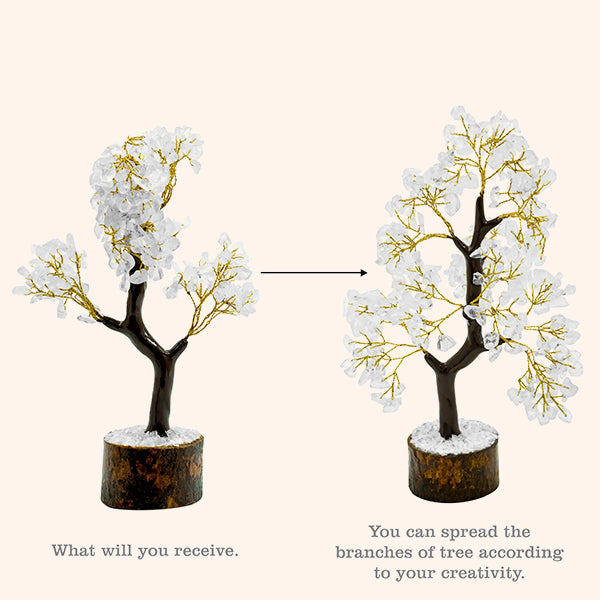 CLEAR QUARTZ TREE 300 BEADS -  For Clarity, Perfect For Meditation & Décor