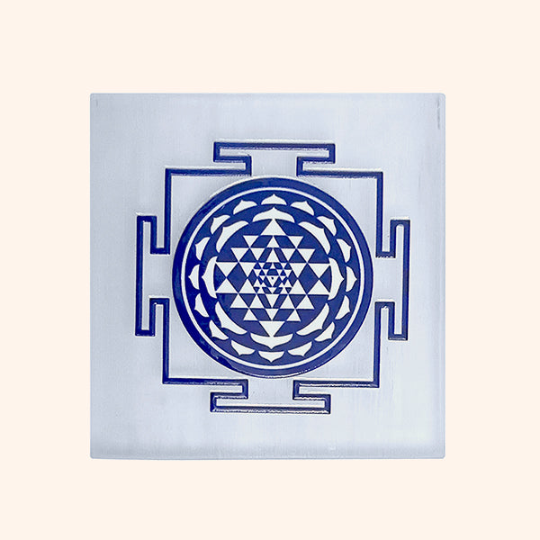 SHREE YANTRA BLUE SELENITE CHARGING PLATE 3 INCH