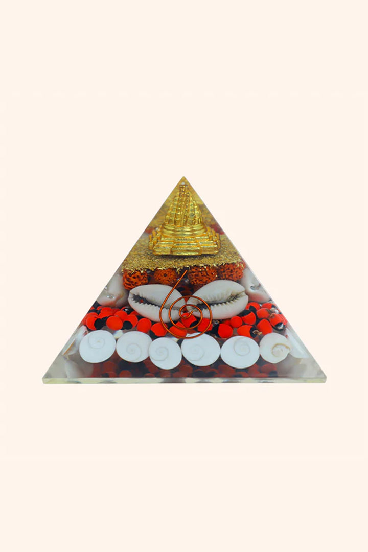 2 INCH MAHALAXMI CRYSTAL PYRAMID - Abundance , Prosperity &  Divine Energy