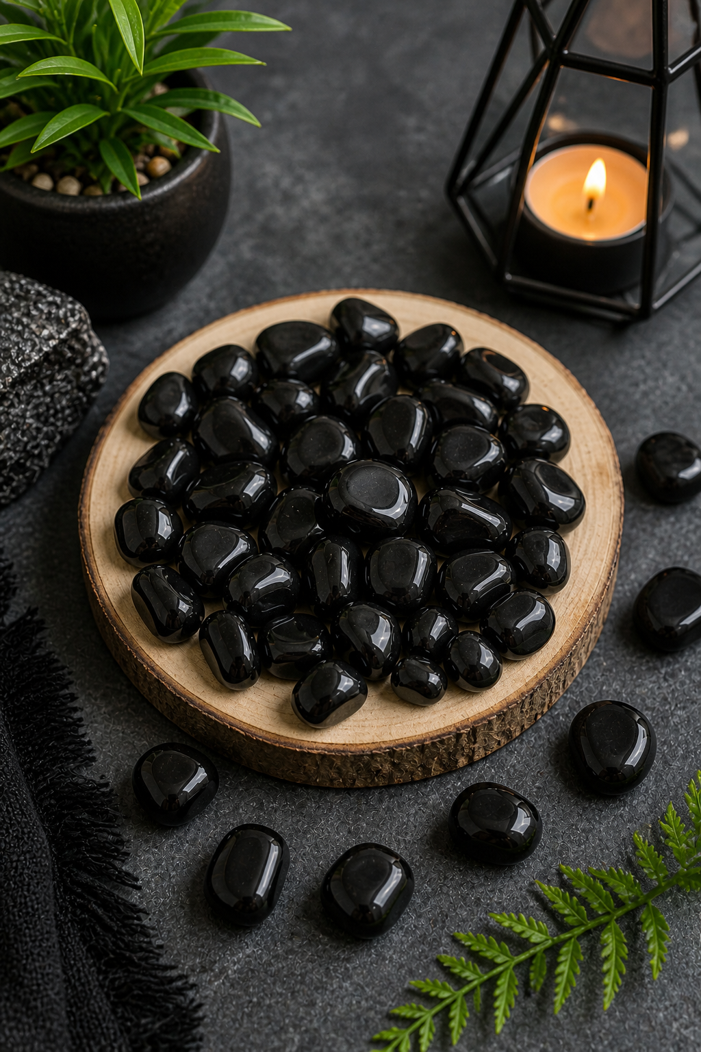 BLACK ONYX  CRYSTAL TUMBLE - 100 GRAM - Suitable for Reiki, healing sessions & spiritual practices