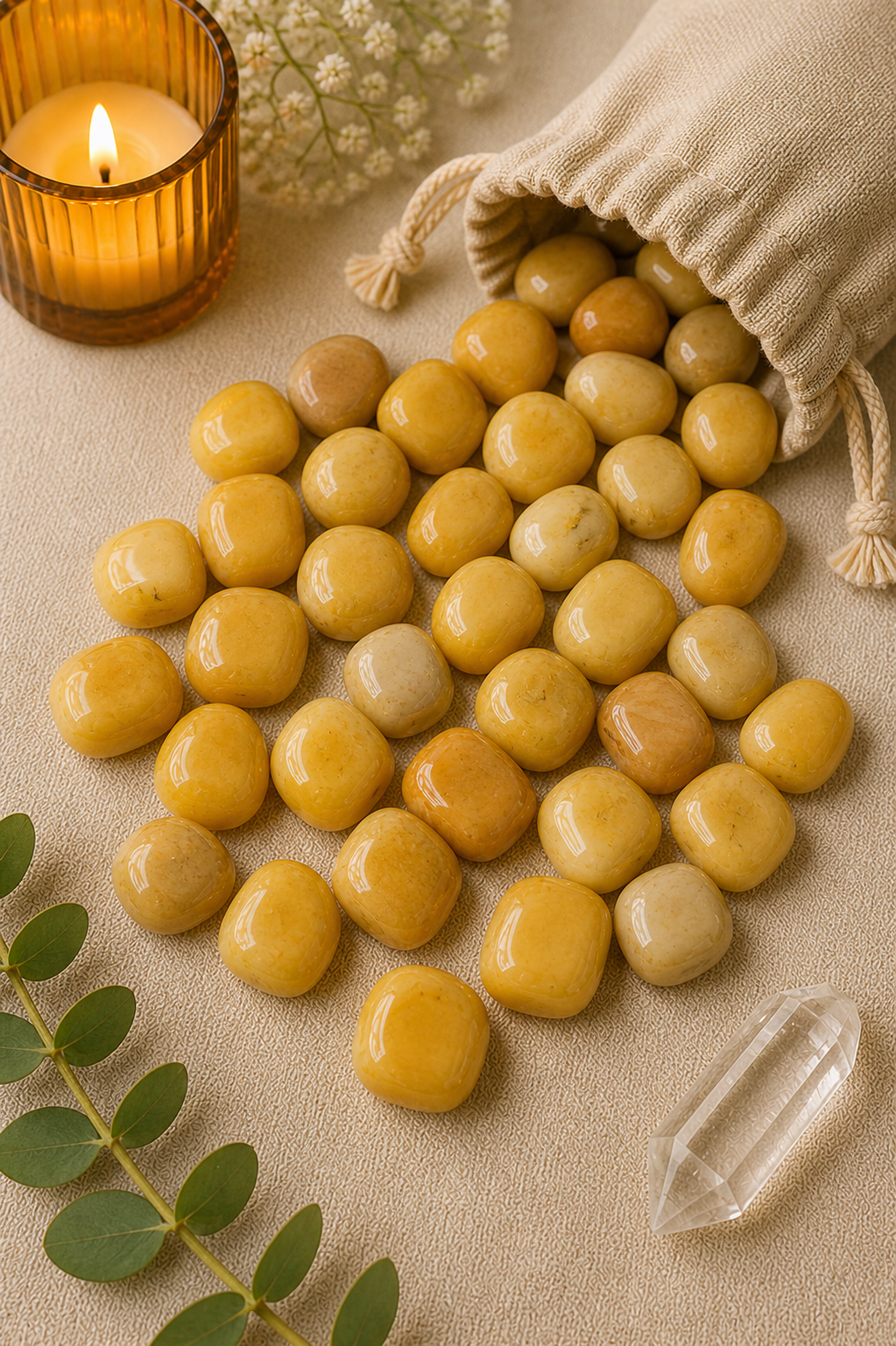 YELLOW ZADE CRYSTAL TUMBLE - 100 GRAM -