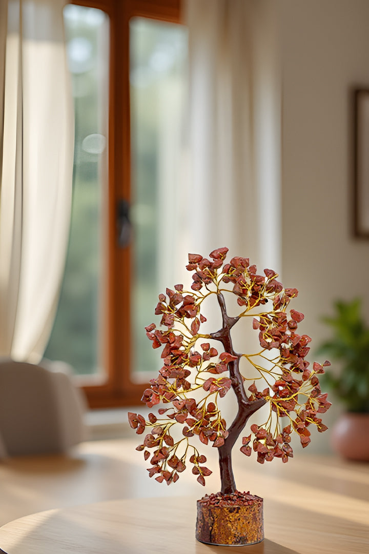 RED JESPER CRYSTAL TREE 300 BEADS -  Strength, Stability & Grounding Energy