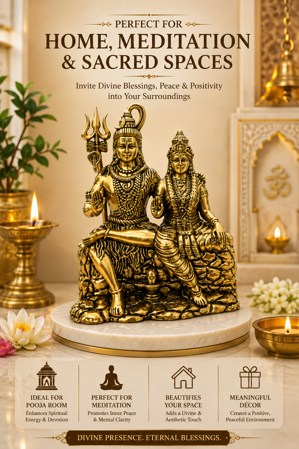 SHIV PARVATI JI PREMIUM BRASS STATUE