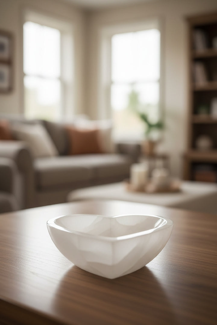 15 CM - HEART SHAPE CRYSTAL BOWL - Crystal charging station
