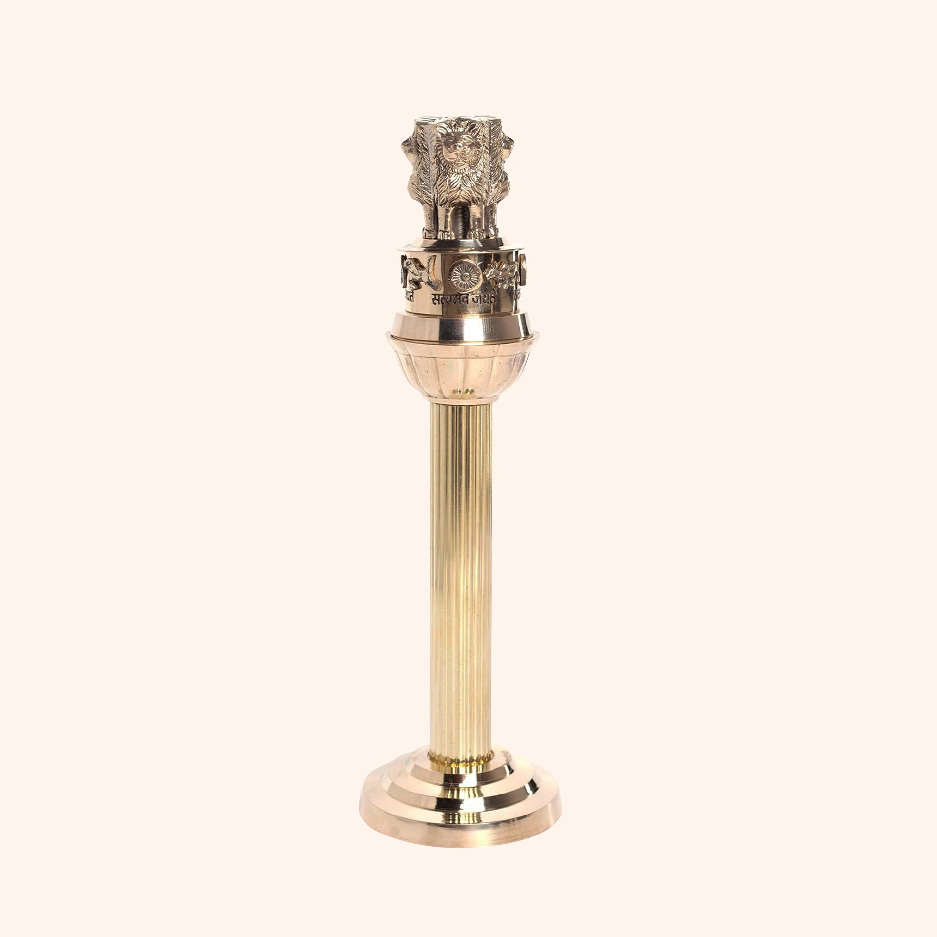 VASTU VARDAN 13 INCH BRASS ASHOKA PILLAR