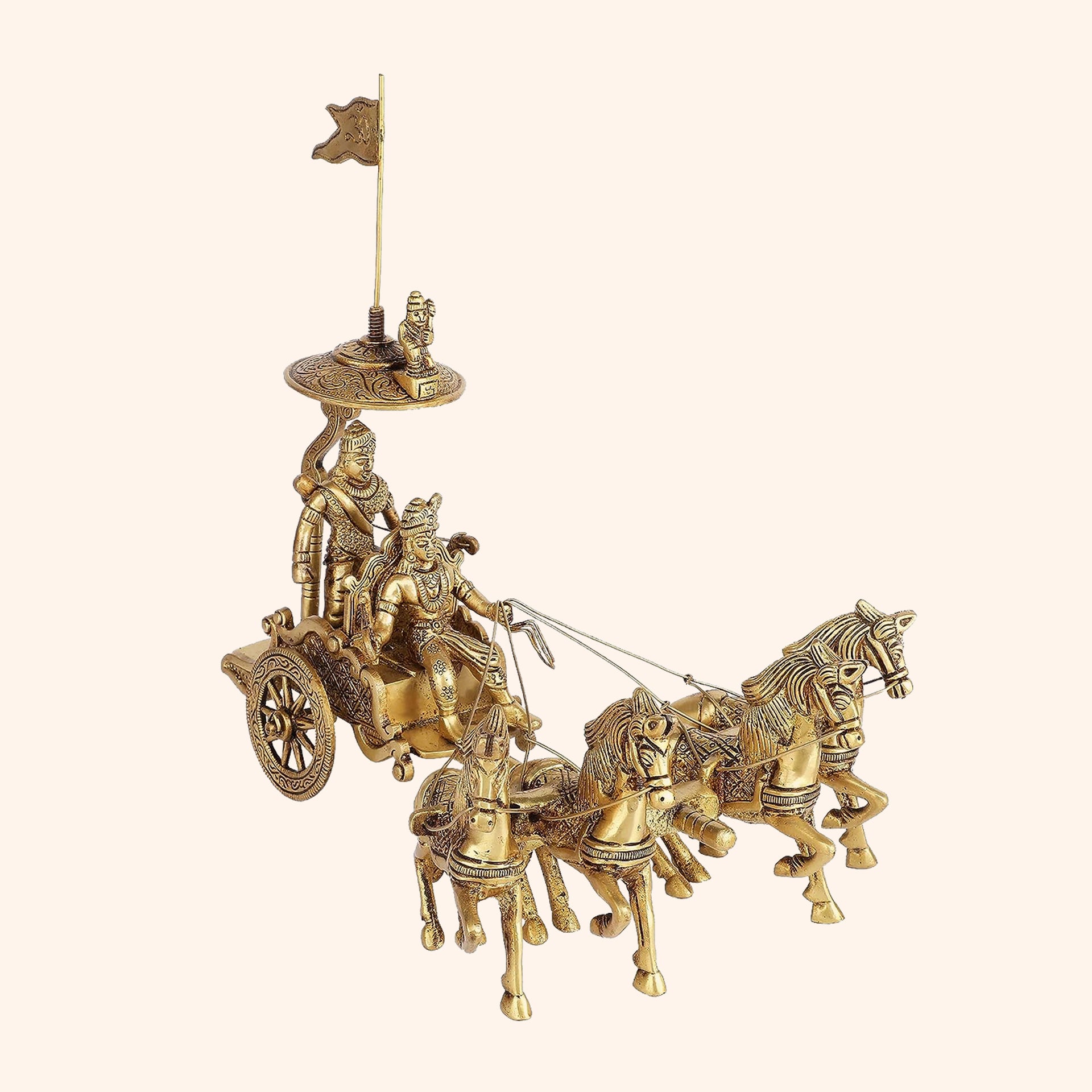 VASTU VARDAN ARJUNA RATH FOUR HORSE WITH KRISHNA JI