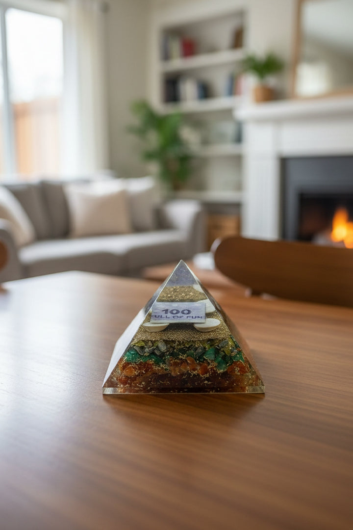 3 INCH MONEY CRYSTAL PYRAMID -  Wealth & Prosperity Energy Tool