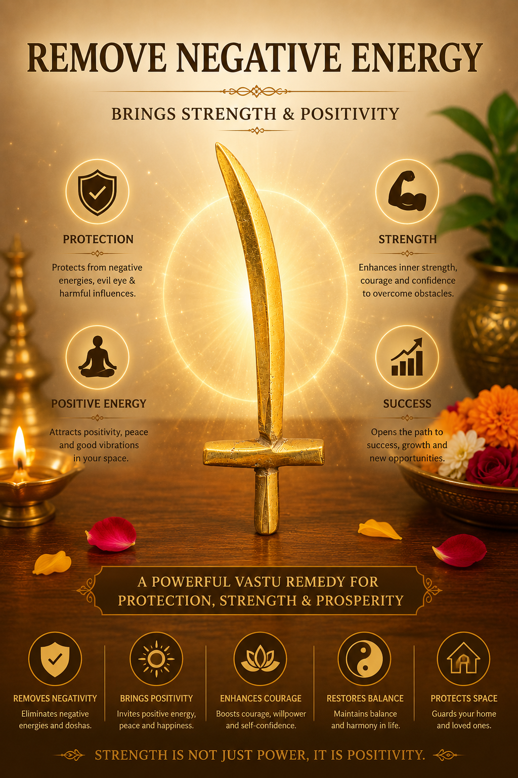 BRASS TALWAR DIGPAL SHASTRA STATUE