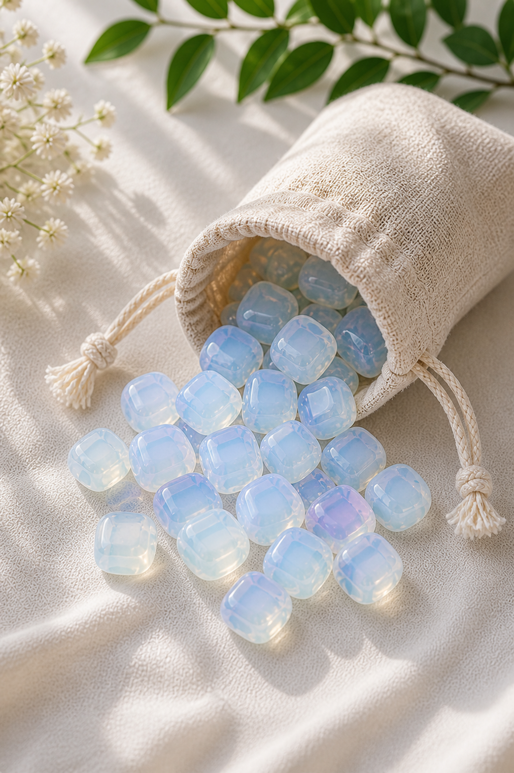 OPALITE CRYSTAL TUMBLE  - 100 GRAM - Helps activate higher awareness & positive thinking