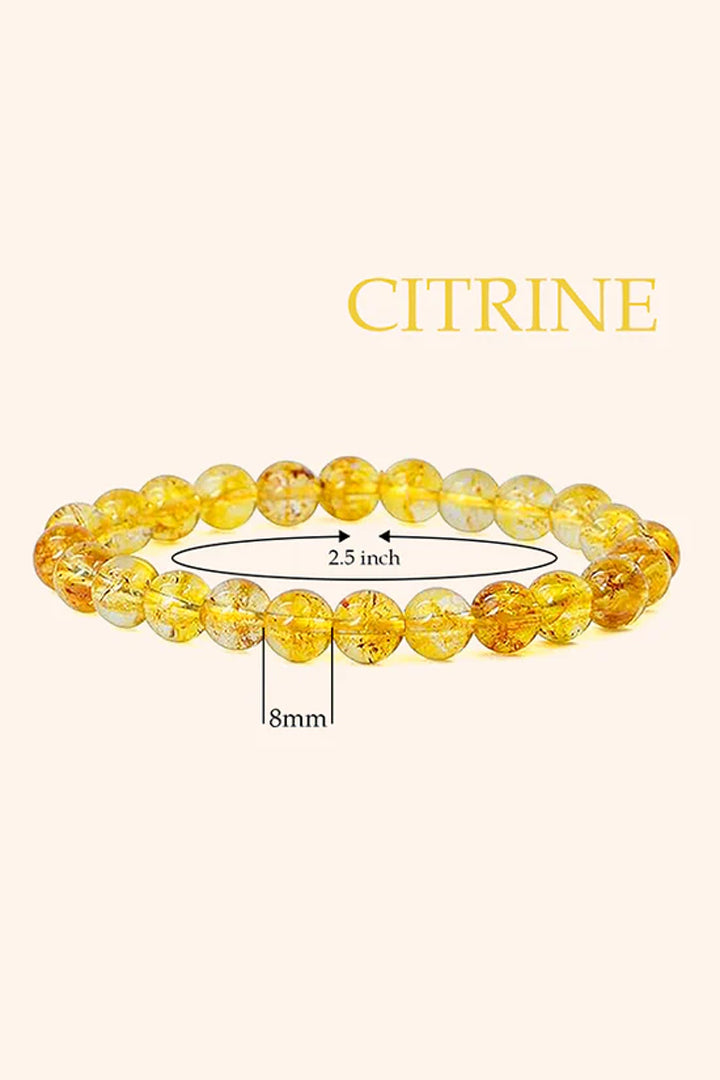 CITRINE BRACELET - 10 MM -  Wealth, Confidence & Positivity