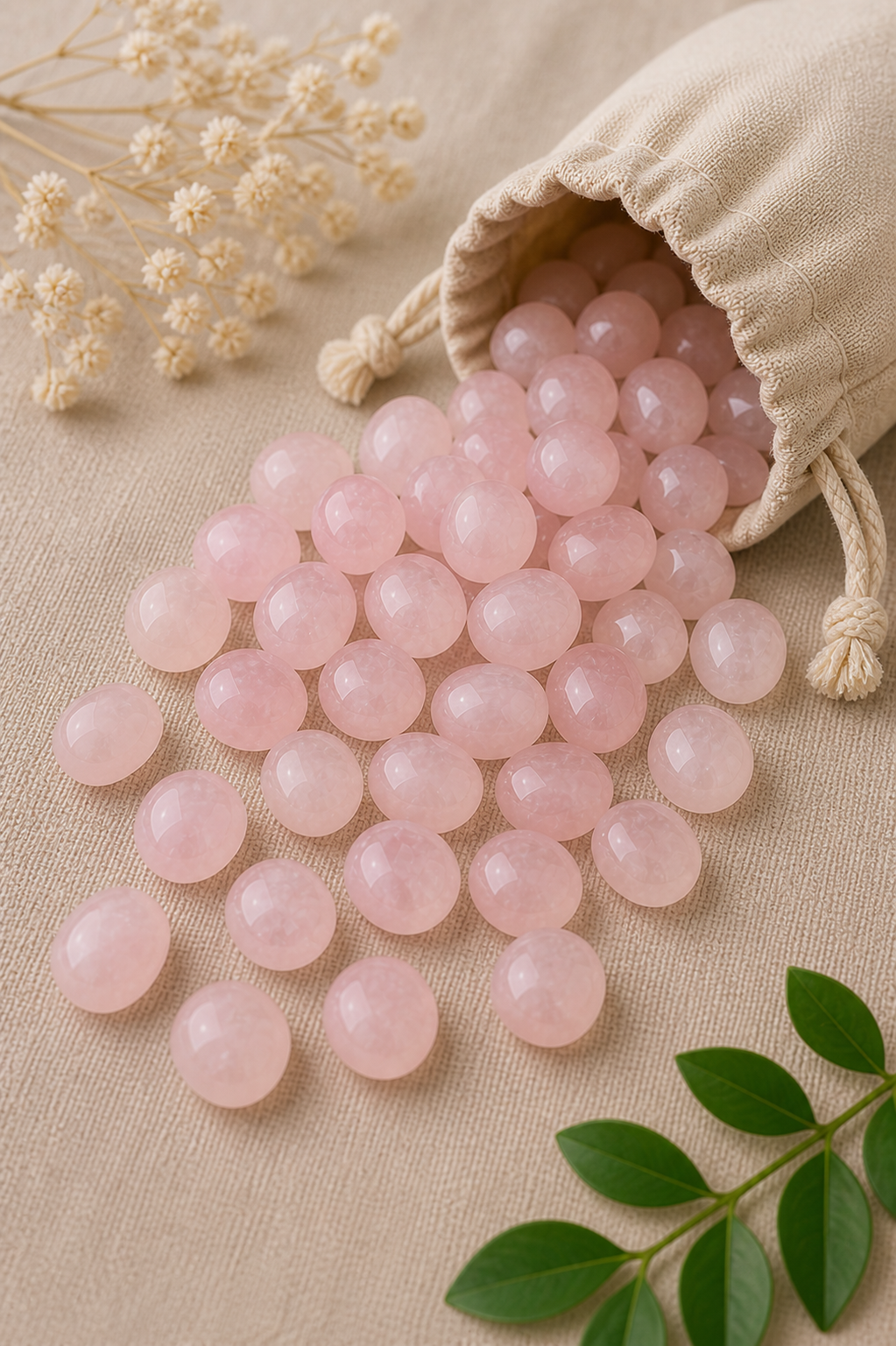 ROSE QUARTZ CRYSTAL TUMBLE 100 GRAM - Encourages self-love & confidence
