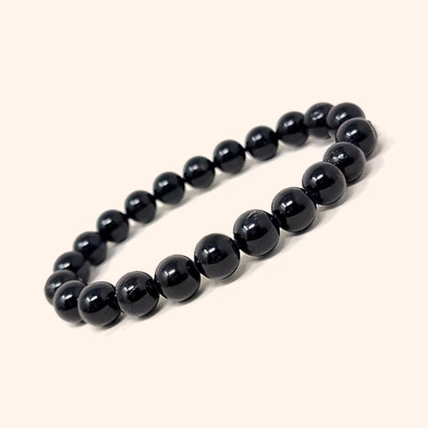 VASTU VARDAN BLACK TOURMALINE ORIGINAL BRACELET 8 MM BEADS