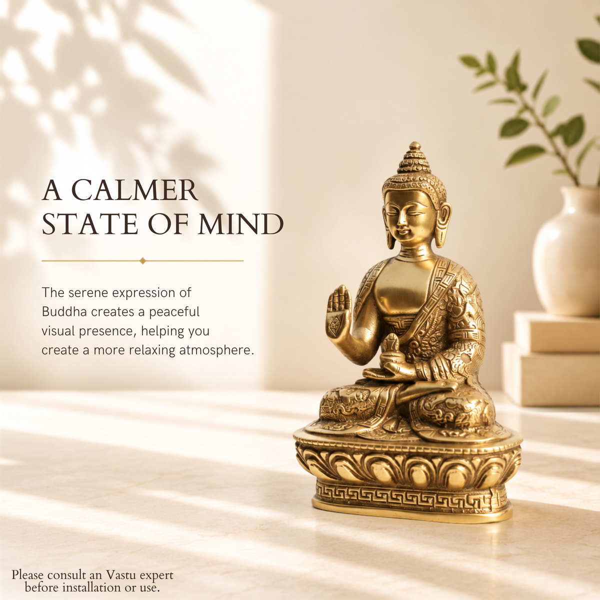 VASTU VARDAN BRASS BUDDHA JI STATUE