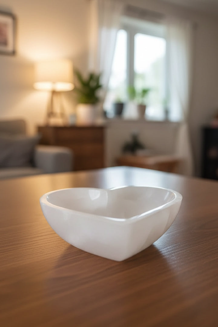 10 CM - HEART SHAPE CRYSTAL BOWL - For Personal altar &  Personal altar