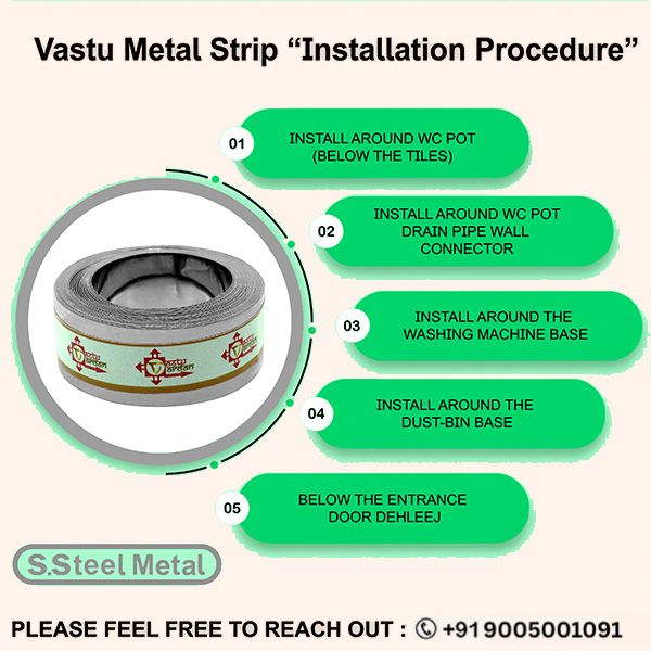 VASTU VARDAN 12 FEET 0.75 STAINLESS STEEL STRIP