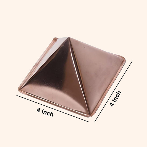 COPPER HOLLOW CURVE PYRAMID 4 INCH SET 4