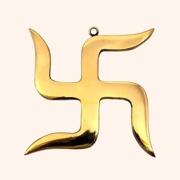 6 INCH BRASS SWASTIK