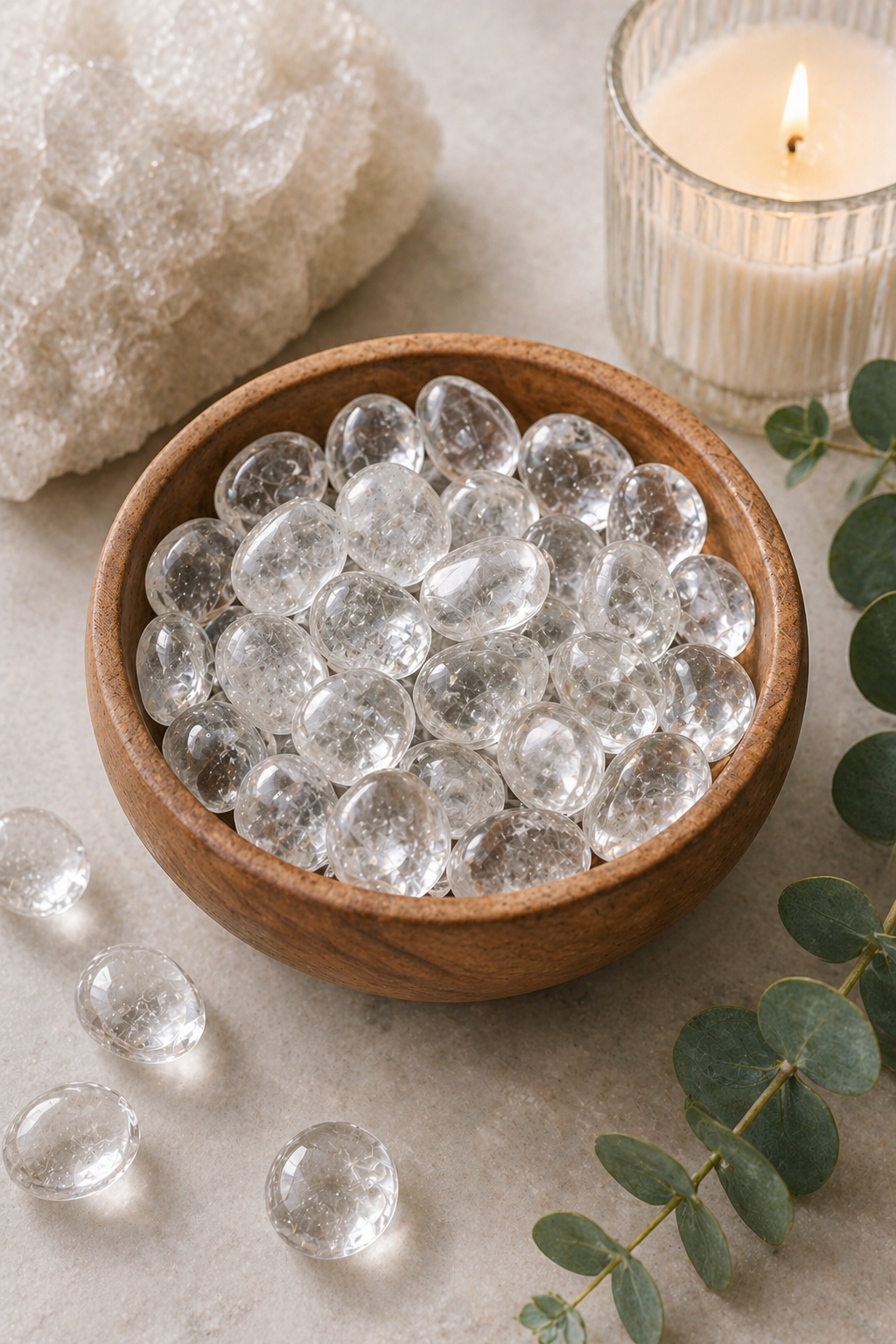 CLEAR QUARTZ CRYSTAL TUMBLE 100 GRAM - Ideal for meditation &  healing practices