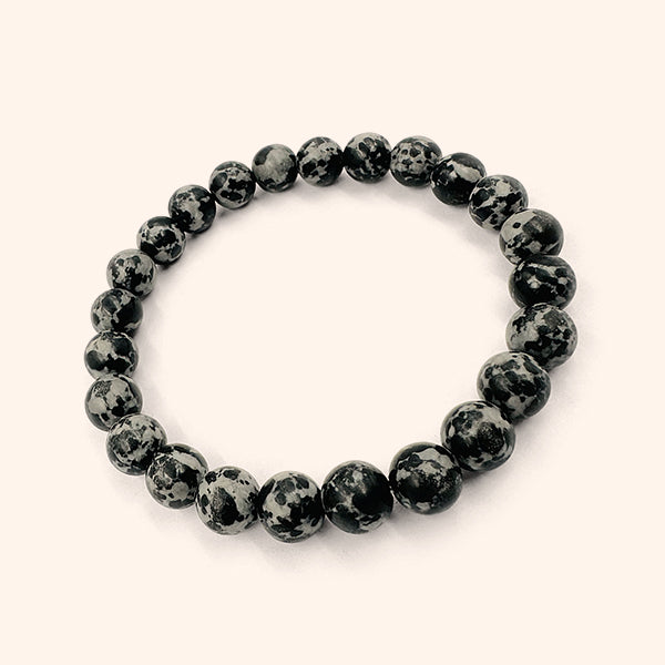 VASTU VARDAN SNOWFLAKE OBSIDIAN BRACELET