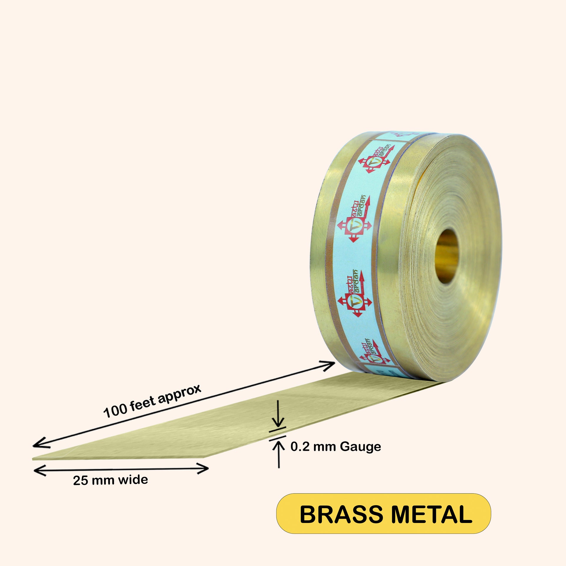 VASTU VARDAN 100 FEET 1 INCH BRASS STRIP