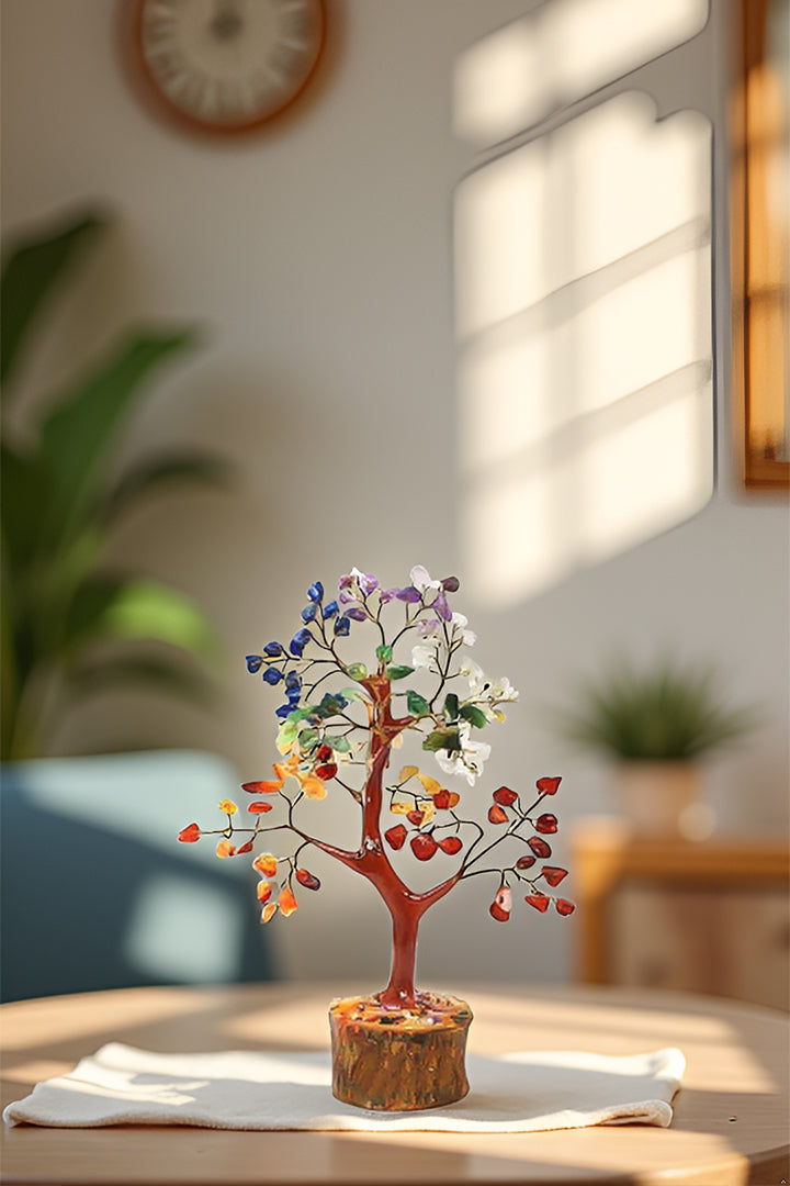 SEVEN CHAKRA TREE 100 BEADS - Energy, Balance & Elegant Décor