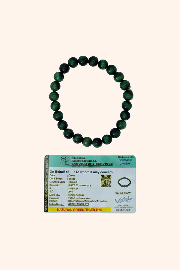 GREEN TIGER EYE BRACELET - Prosperity, Growth & Confidence