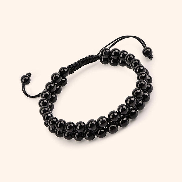VASTU VARDAN BLACK TOURMALINE DOUBLE LAYER BRACELET