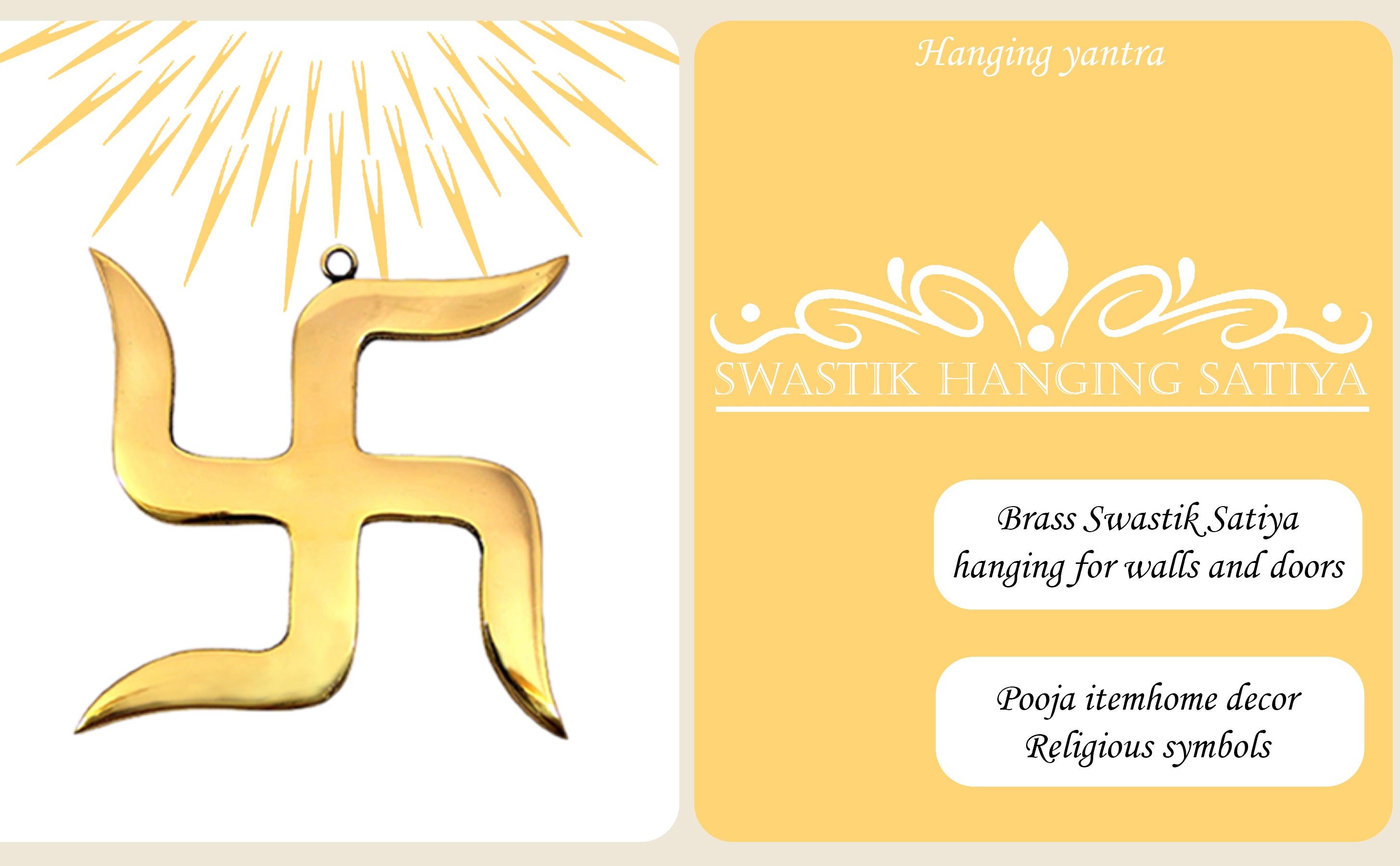 VASTU VARDAN 9 INCH BRASS SWASTIK