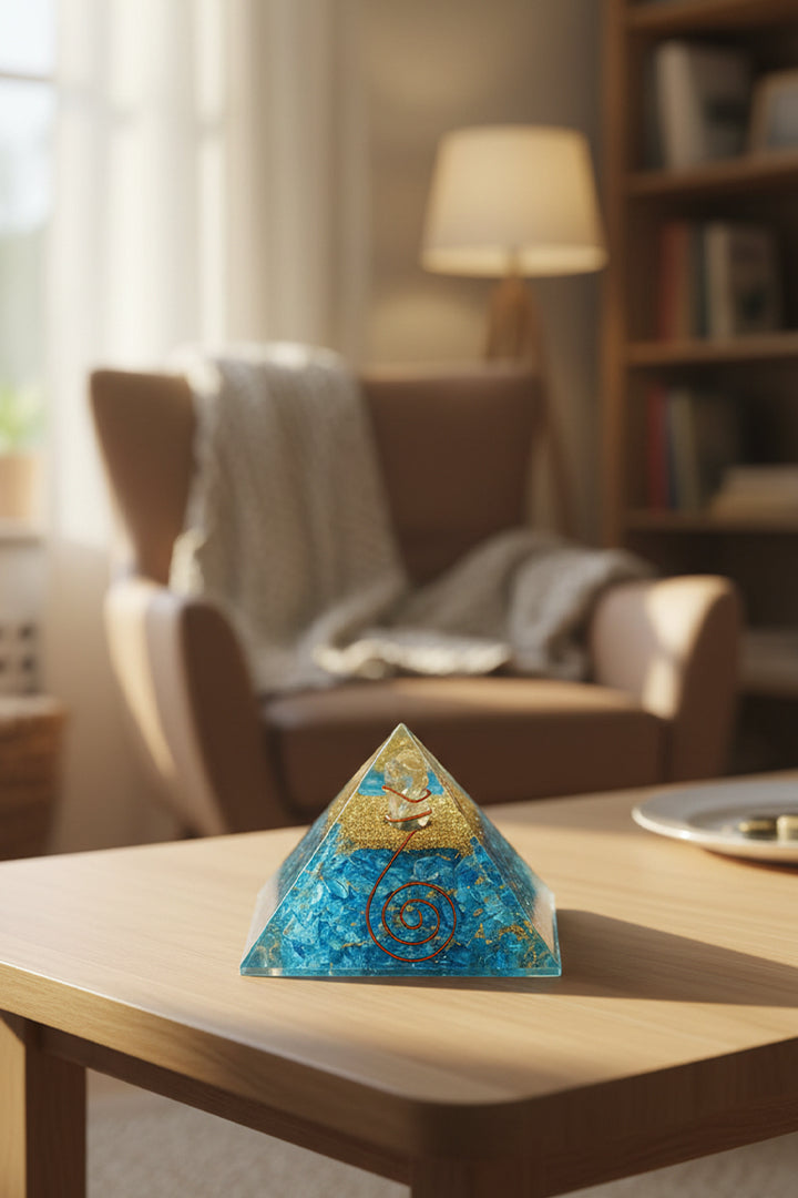 2 INCH TURQUOISE FIROZA CRYSTAL PYRAMID - Amplifies positive energy flow