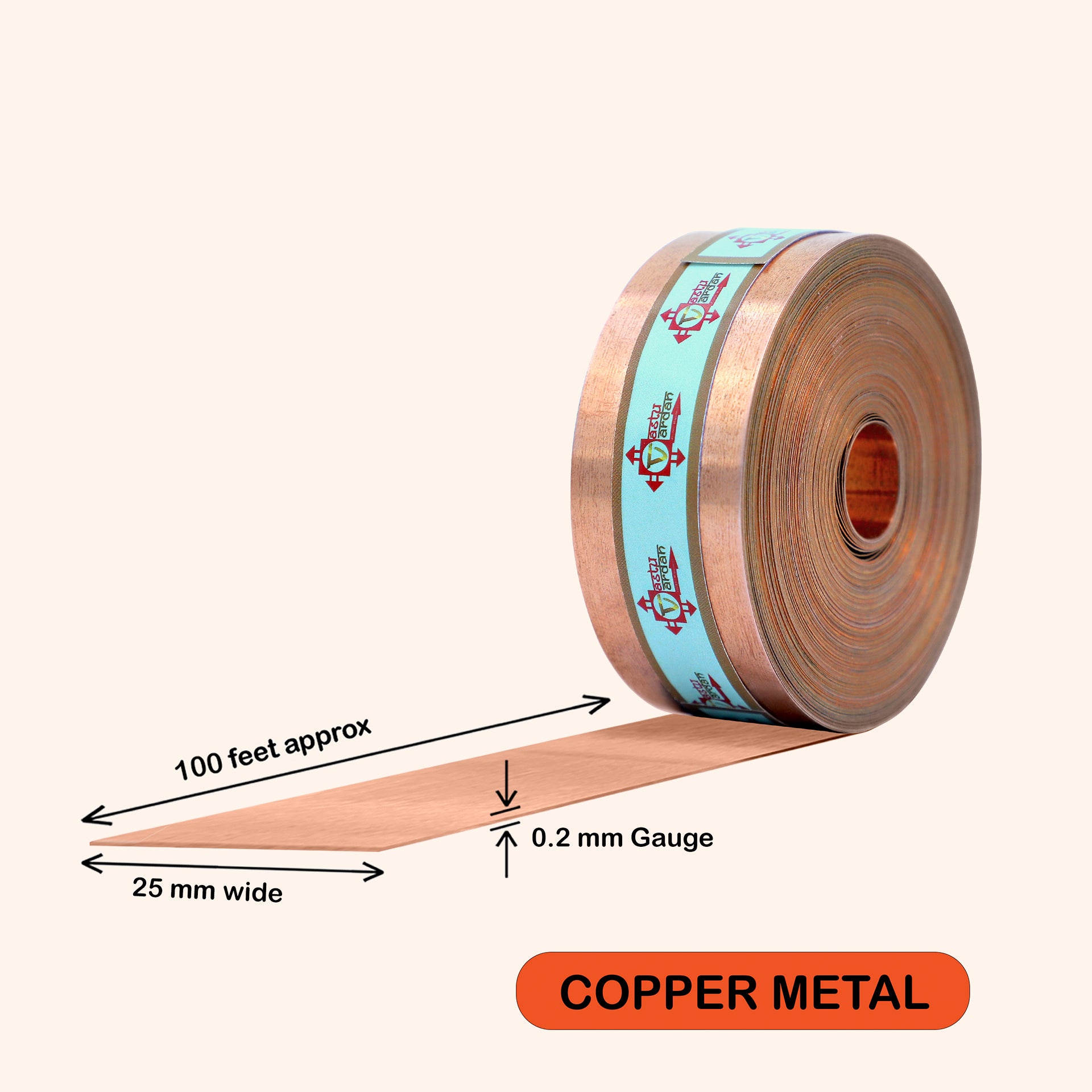 VASTU VARDAN 100 FEET 1 INCH COPPER STRIP