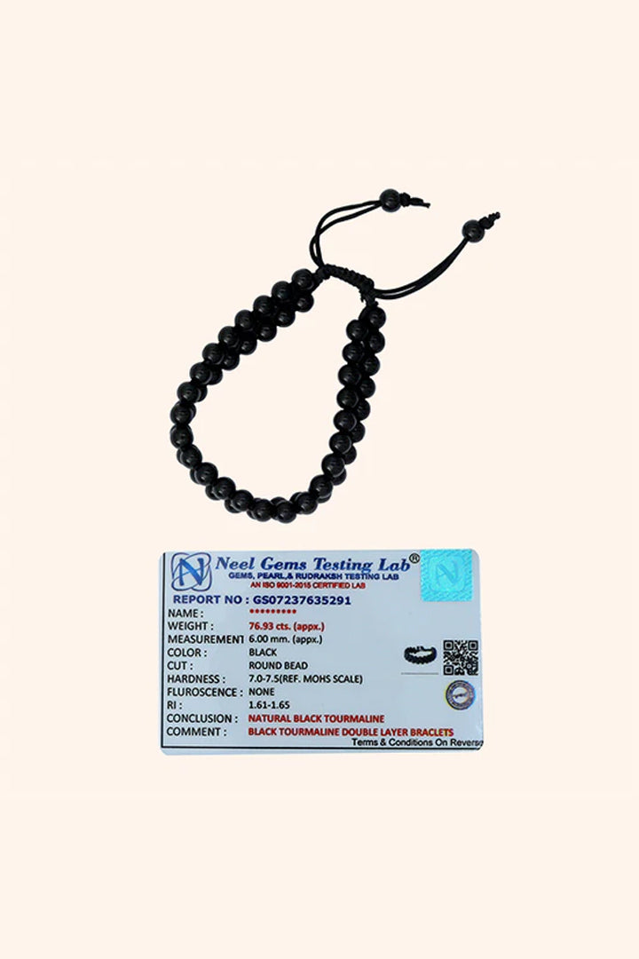 BLACK TOURMALINE DOUBLE LAYER BRACELET -Protection, Grounding & Stability