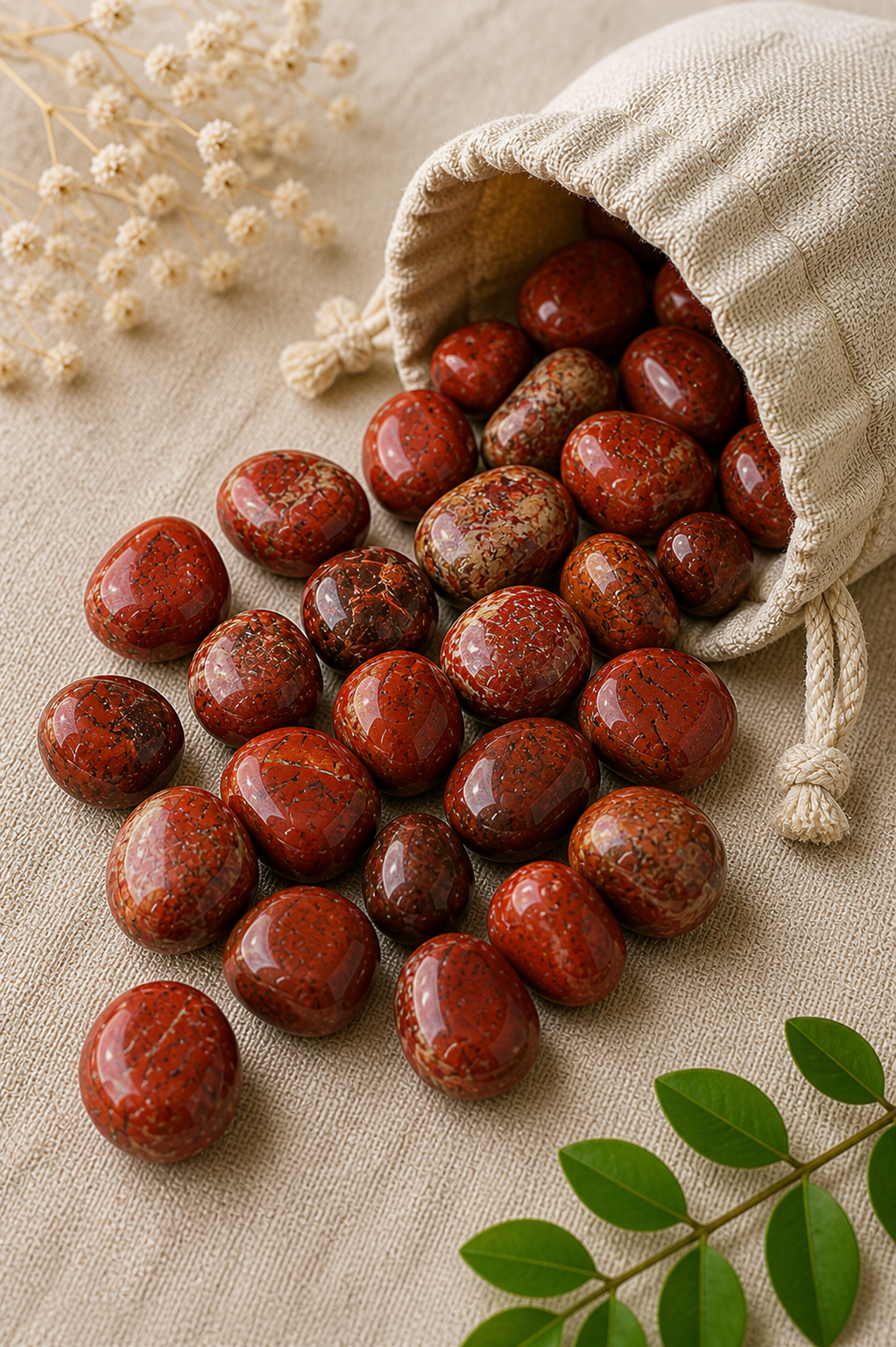 RED JASPER CRYSTAL TUMBLE 100 GRAM -  Grounding, Strength & Stability