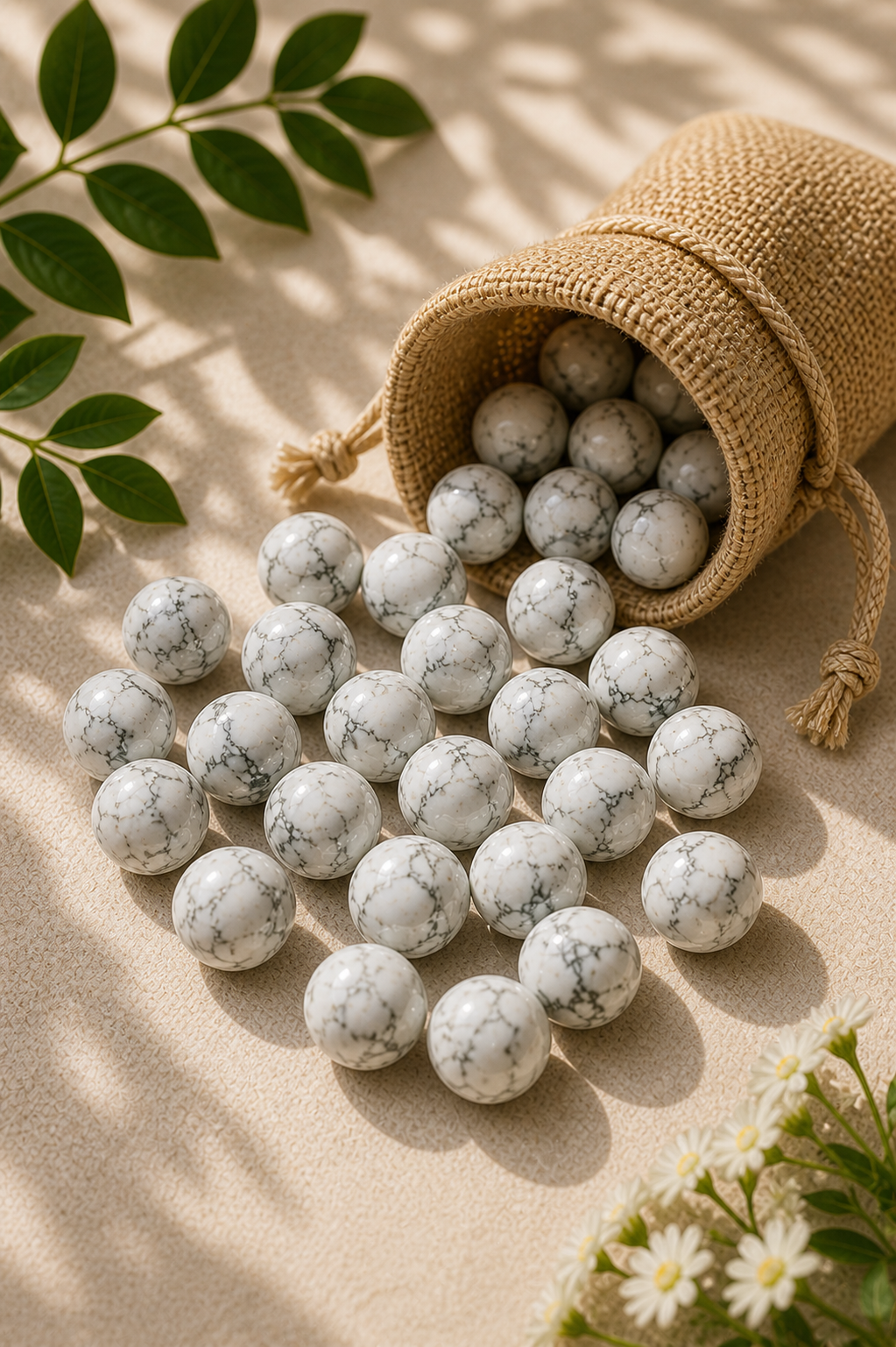 HOWLITE CRYSTAL TUMBLE - 100 GRAM - Enhances spiritual awareness & higher consciousness