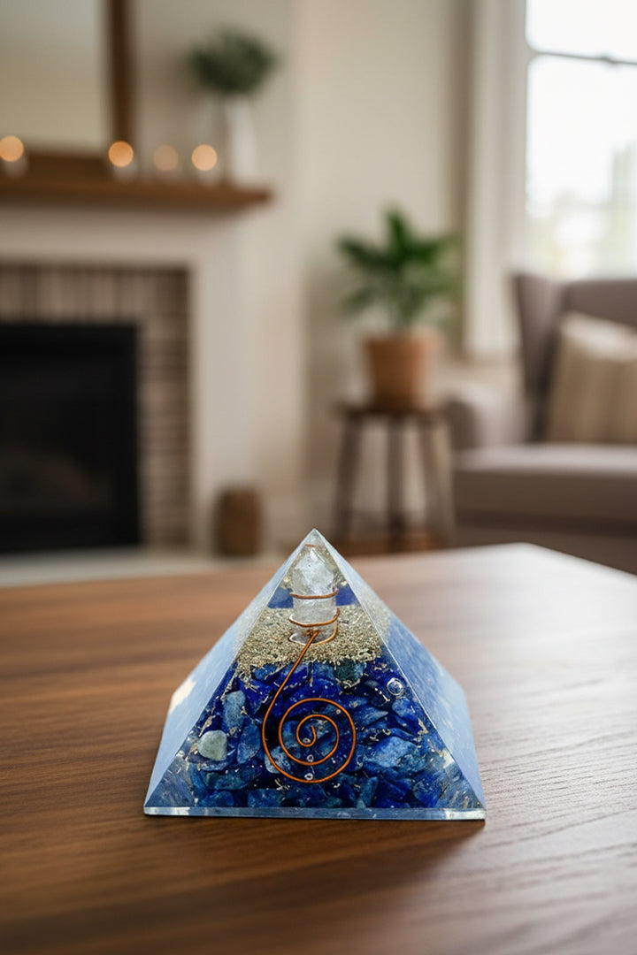 2 INCH LAPIS LAZULI CRYSTAL PYRAMID - Energy, Clarity & Spiritual Balance