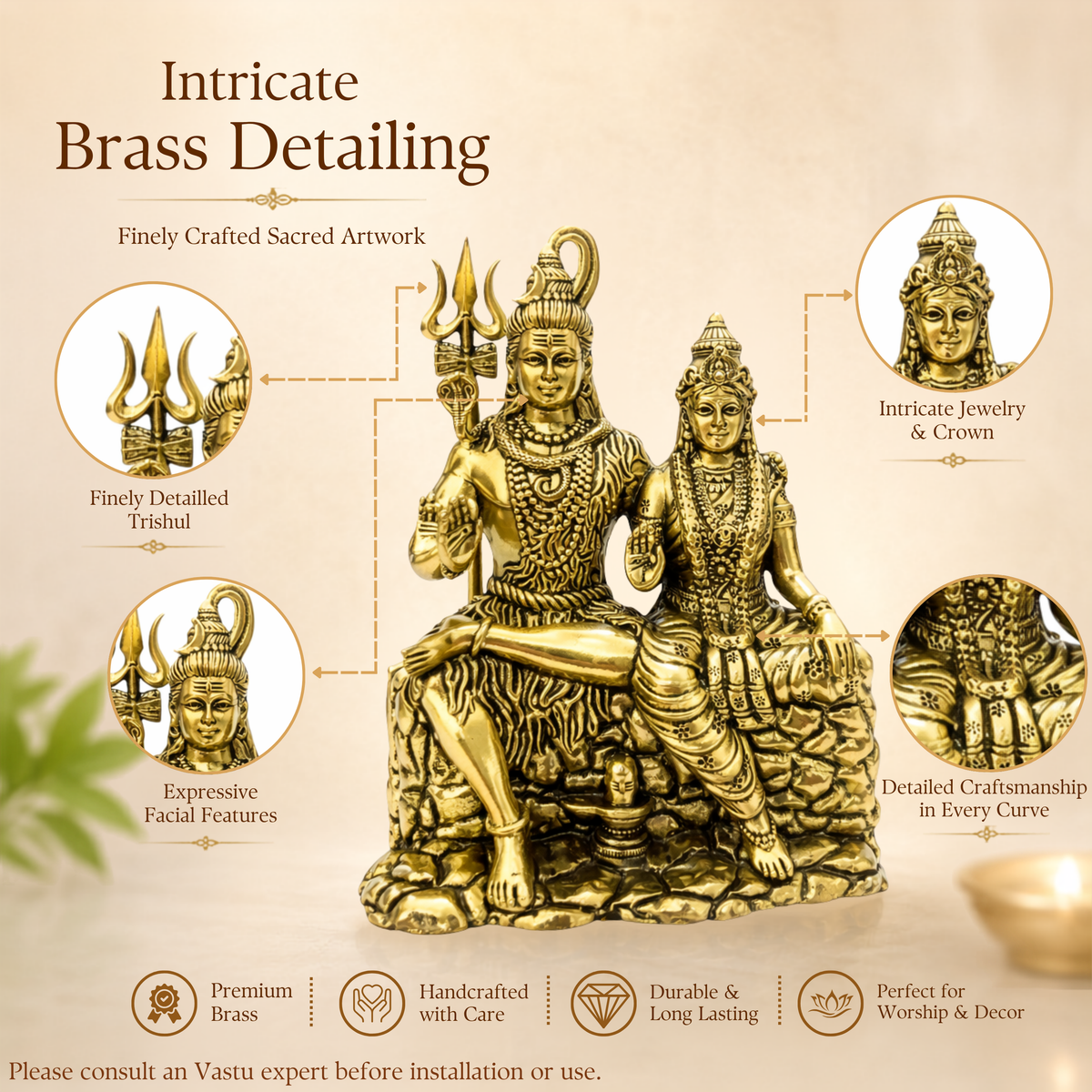 SHIV PARVATI JI PREMIUM BRASS STATUE