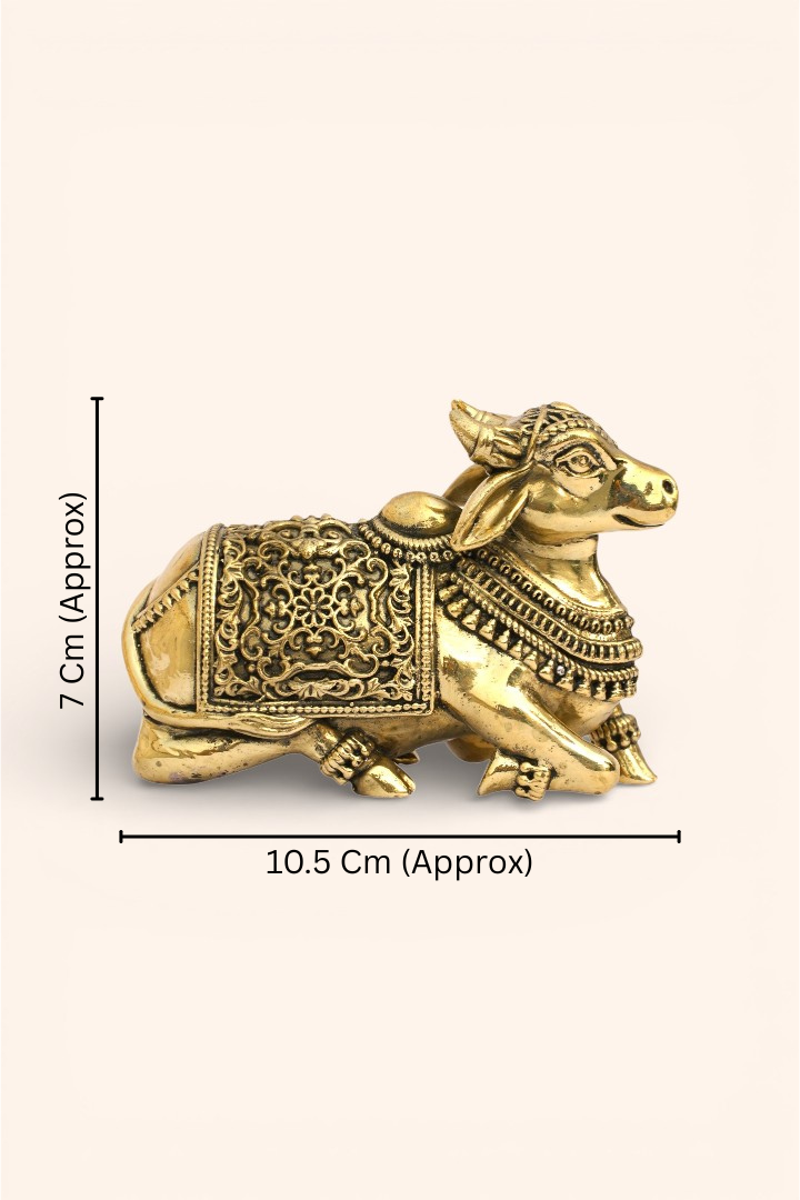 NANDI JI PREMIUM BRASS STATUE - 7 CM