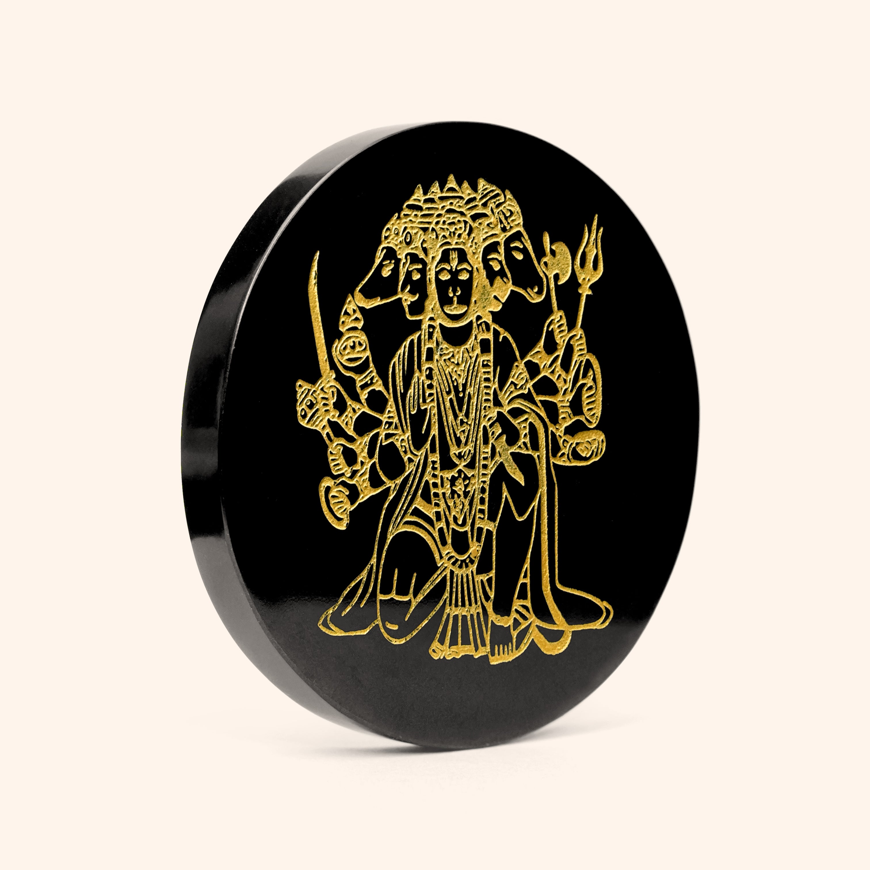 VASTU VARDAN CRYSTAL PANCHMUKHI HANUMAN JI BLACK OBSIDIAN PLATE 3 INCH