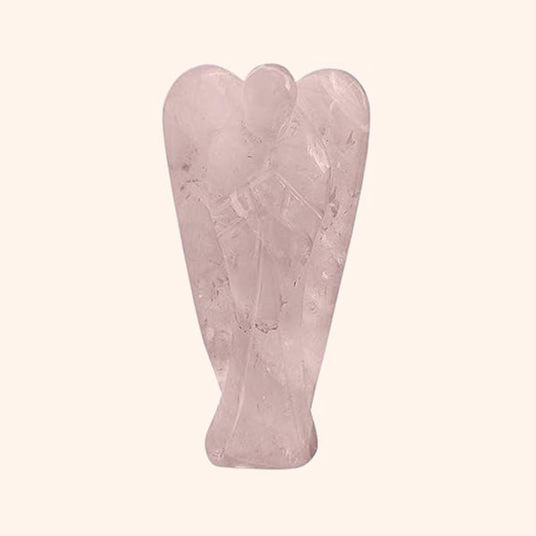 VASTU VARDAN CRYSTAL ANGEL NATURAL HEALING STONE, SIZE 2 INCH (ROSE QUARTZ STONE)