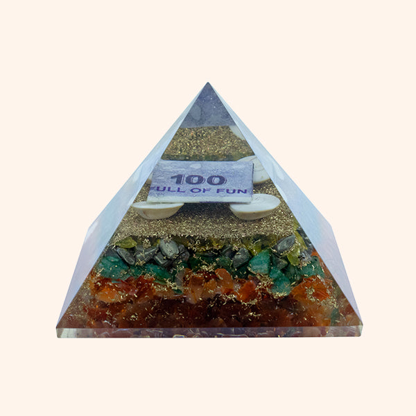 3 INCH MONEY CRYSTAL PYRAMID