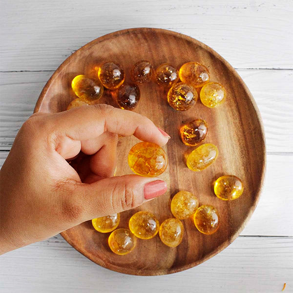 VASTU VARDAN CRYSTAL CITRINE TUMBLE 100 GRAM