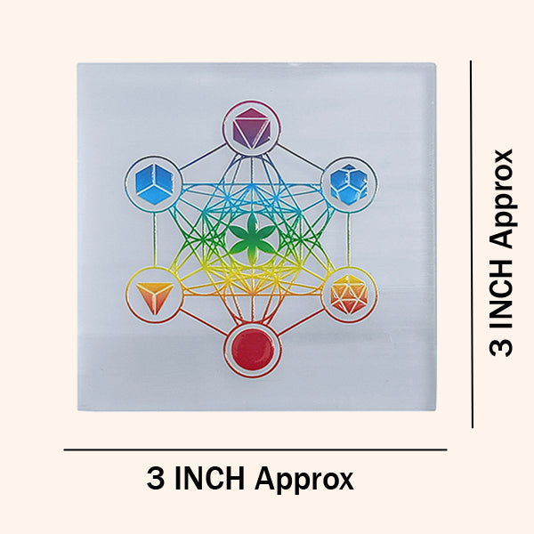 HEXA SQUARE SELENITE CHARGING PLATE 3 INCH