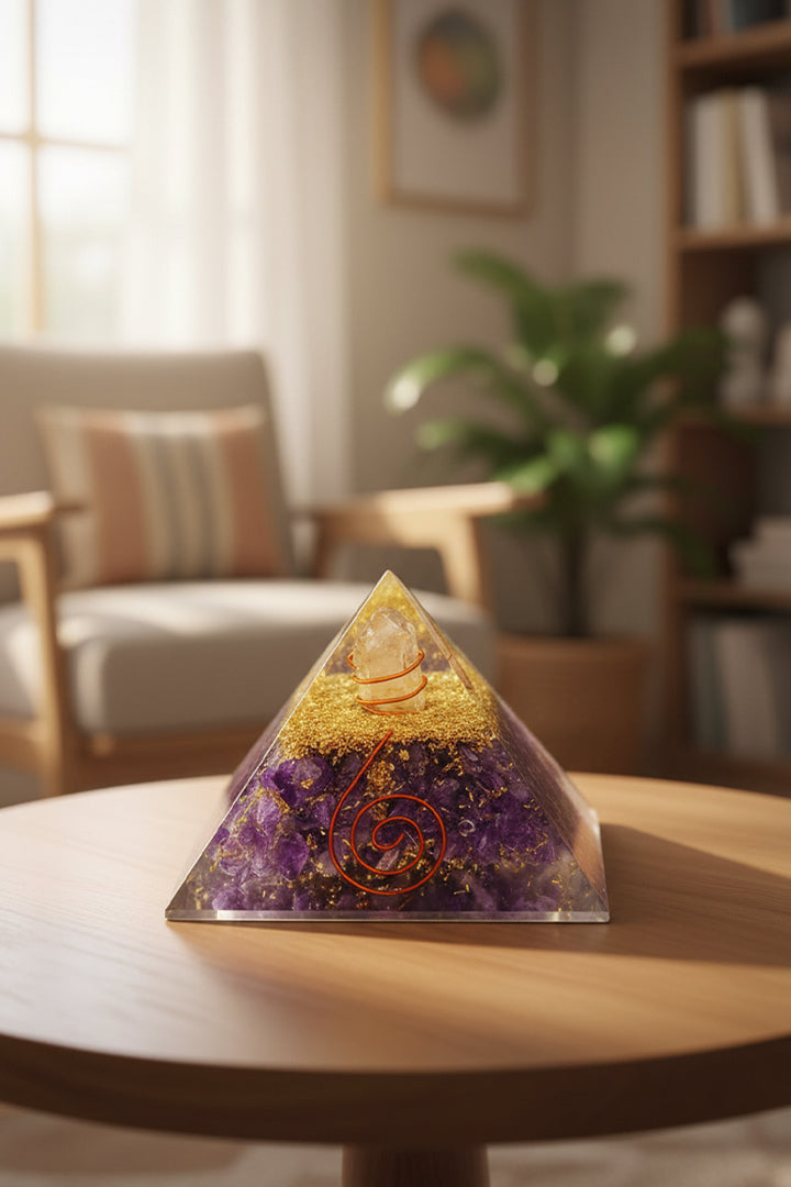 2 INCH AMETHYST CRYSTAL PYRAMID – Spiritual Calmness, Healing & Positive Energy