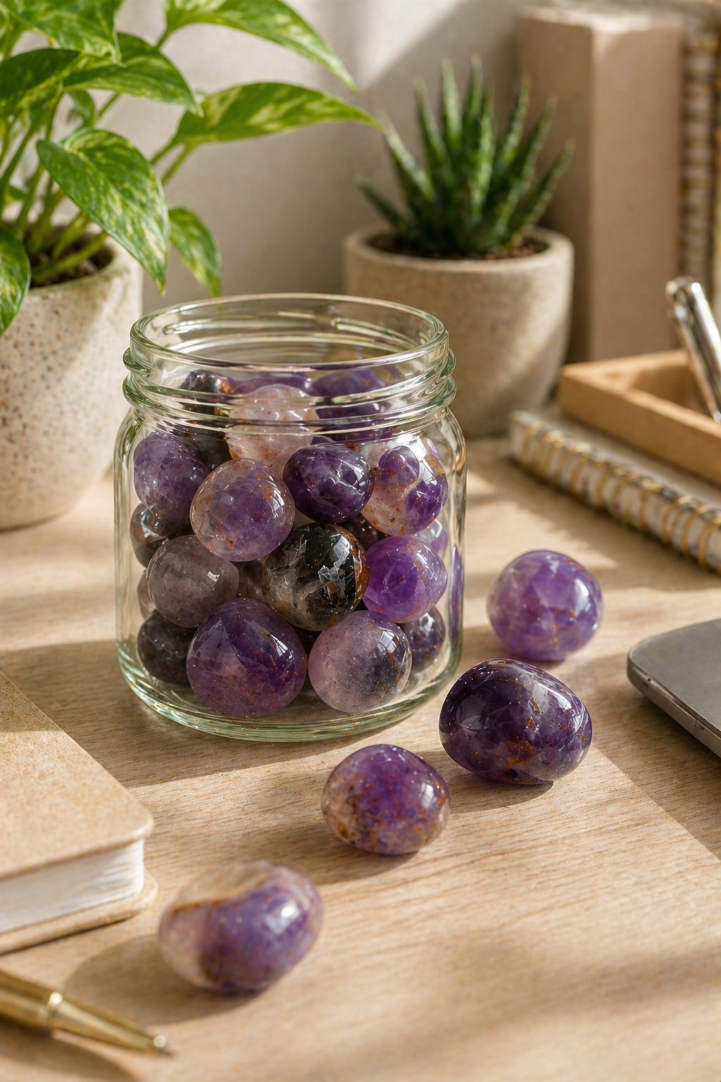 AMETHYST CRYSTAL TUMBLE 100 GRAM - Calmness, Healing & Positive Energy