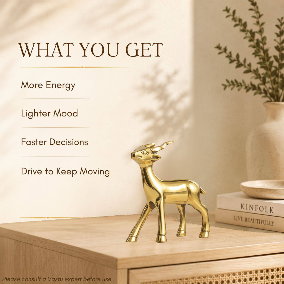 VASTU VARDAN BRASS SMALL DEER