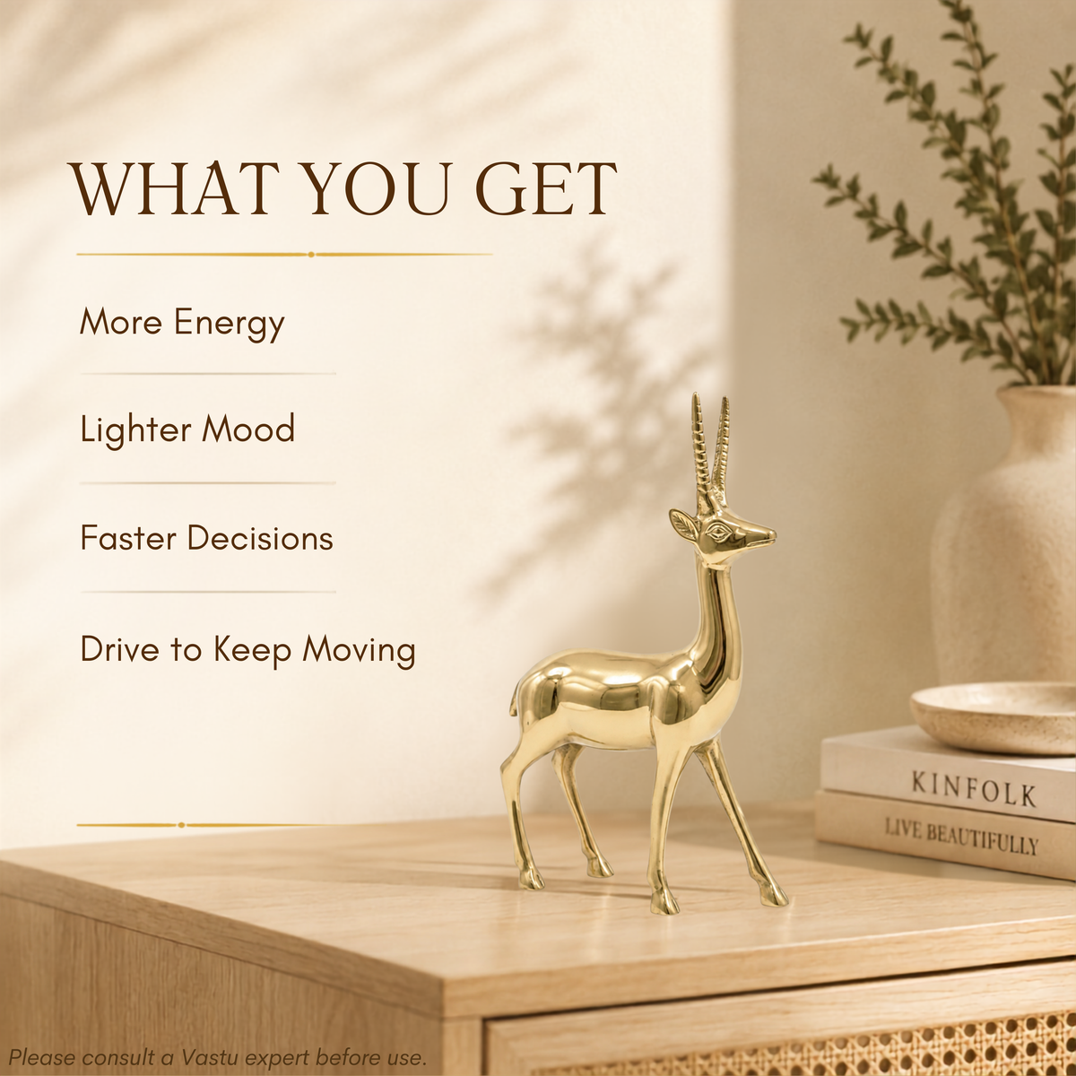 VASTU VARDAN BRASS BIG DEER