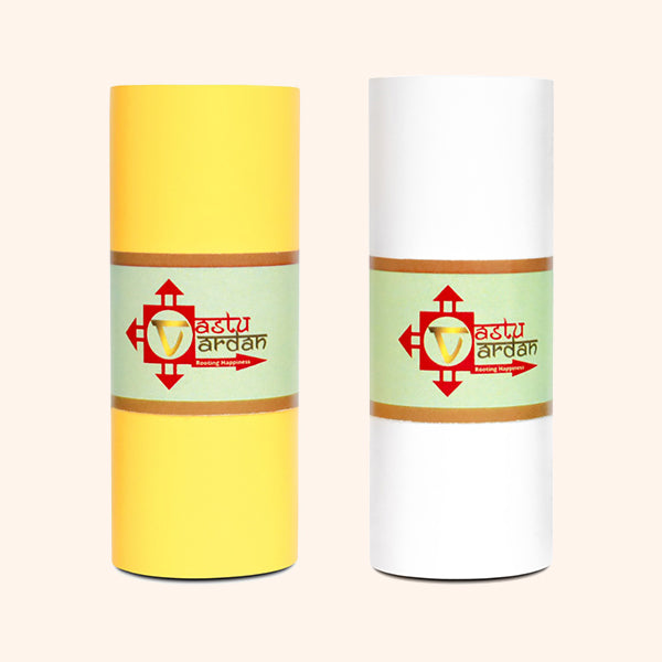 VASTU VINYL WHITE AND YELLOW TAPE || 3 INCH || LENGTH- 8-10 FEET (APPROX) || PACK OF 2 || VASTU TAPE REMEDY || TOILET CORRECTION || VASTU TAPE ||