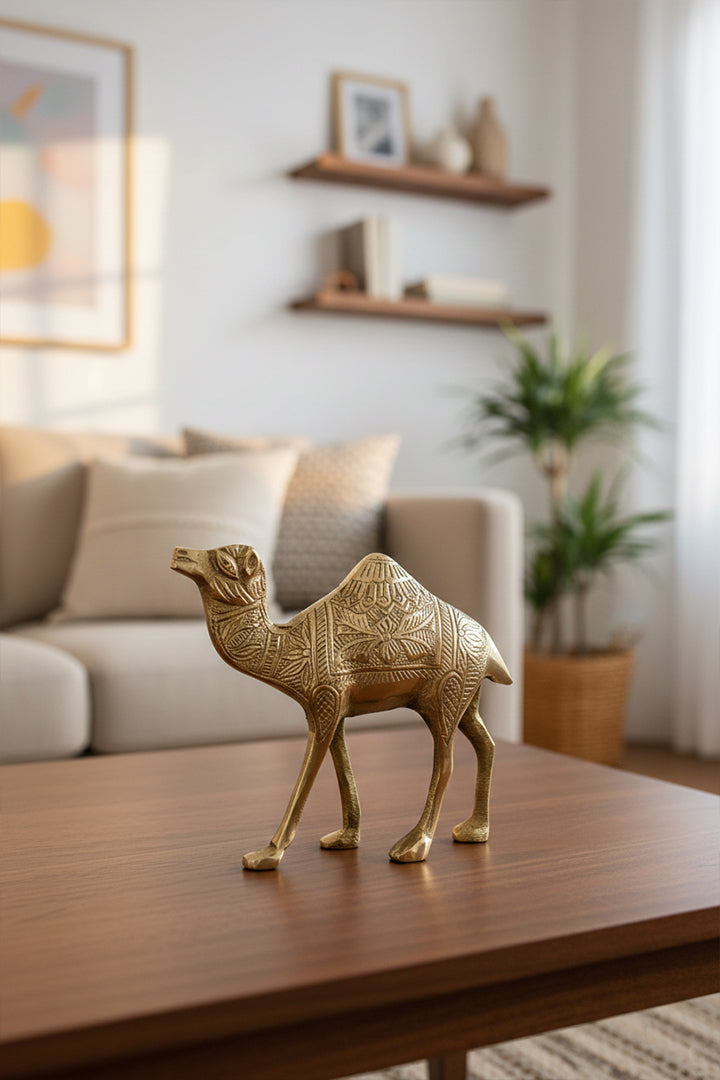 VASTU VARDAN BRASS DESIGN CAMEL STATUE