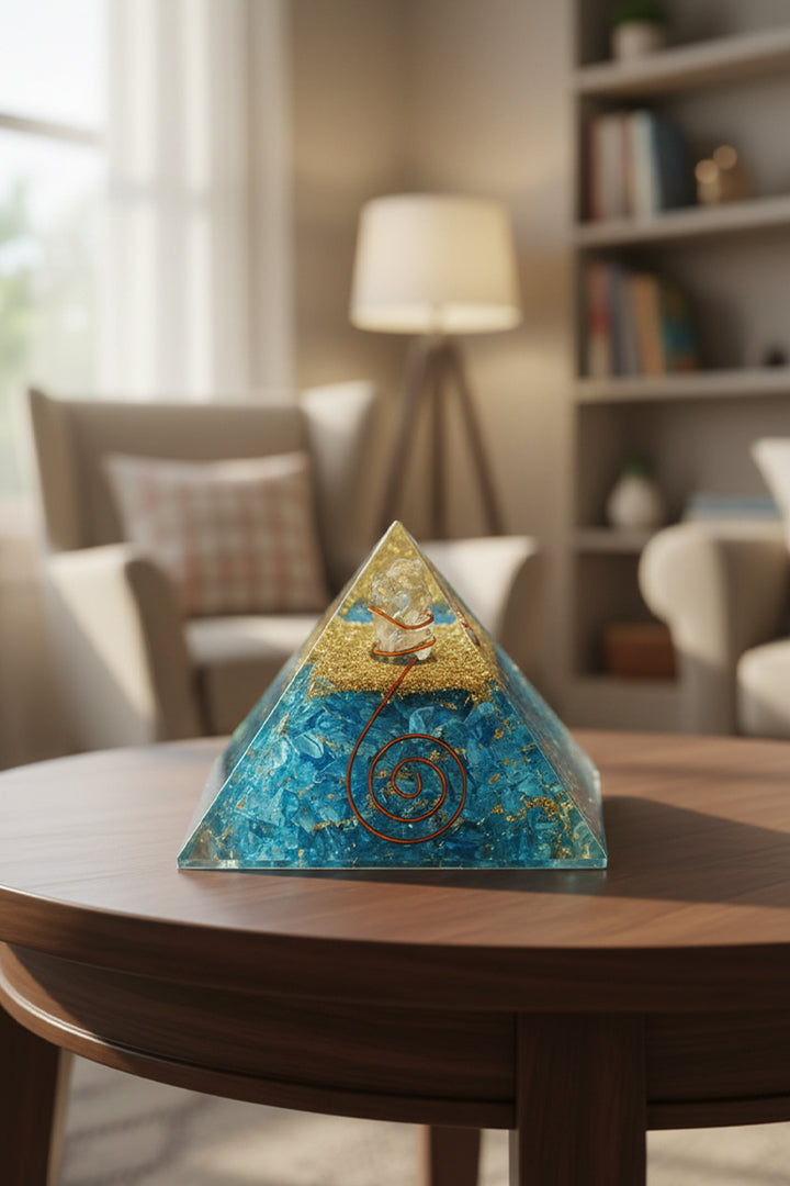 2 INCH TURQUOISE FIROZA CRYSTAL PYRAMID - Amplifies positive energy flow