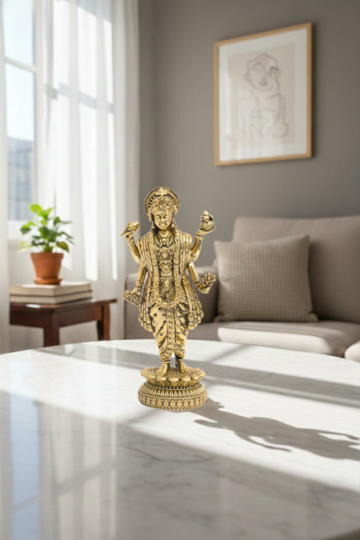 DHANVANTRI JI BRASS STATUE - 5 INCH